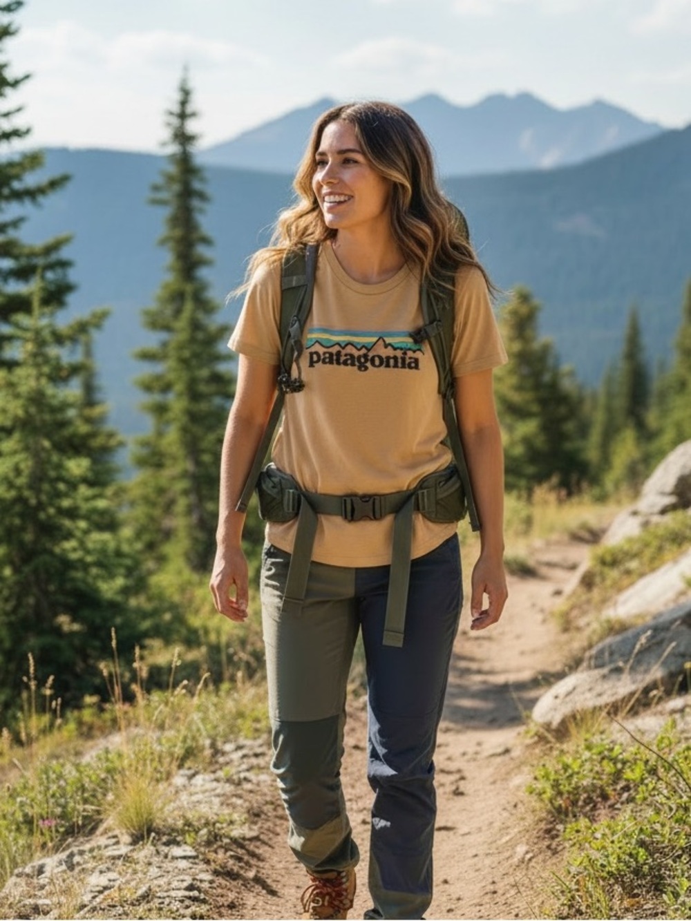 Patagonia medium women’s tan tshirt organic cotton